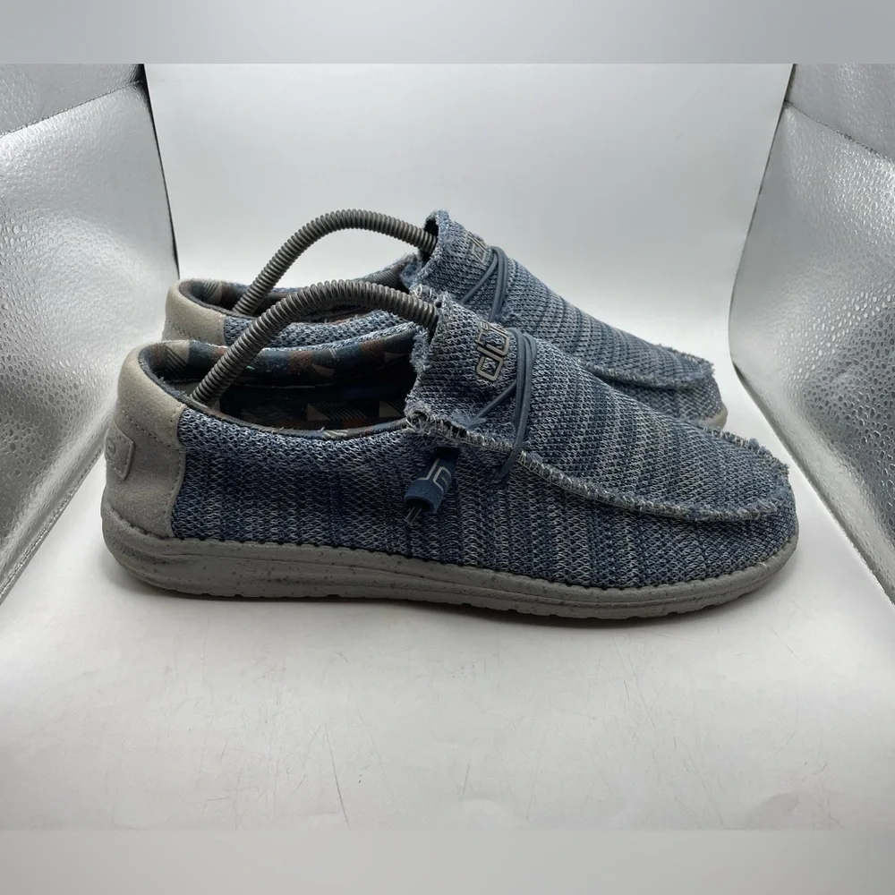 Hey Dude Wally Sox Steel blue Men's Blue loafers size 9